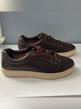 L.L. Bean Eco Bay Mens Size 12 M Dark Brown Leather Sneakers 522882